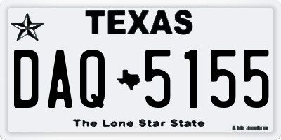 TX license plate DAQ5155