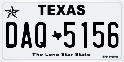 TX license plate DAQ5156