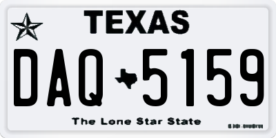 TX license plate DAQ5159