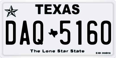 TX license plate DAQ5160