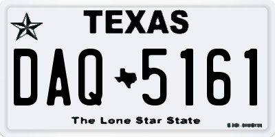 TX license plate DAQ5161