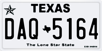 TX license plate DAQ5164