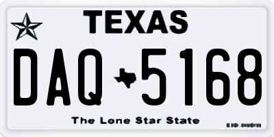 TX license plate DAQ5168