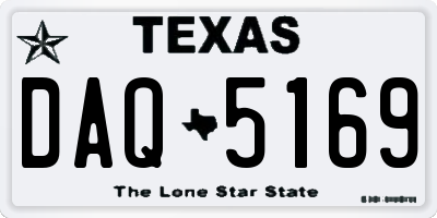 TX license plate DAQ5169