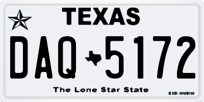 TX license plate DAQ5172
