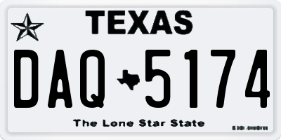 TX license plate DAQ5174