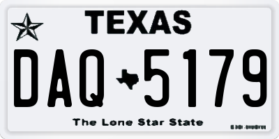 TX license plate DAQ5179
