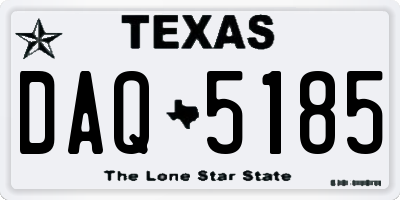 TX license plate DAQ5185