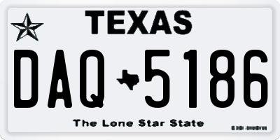 TX license plate DAQ5186