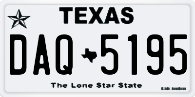 TX license plate DAQ5195
