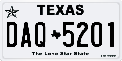 TX license plate DAQ5201