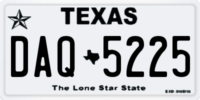 TX license plate DAQ5225