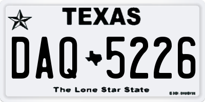 TX license plate DAQ5226