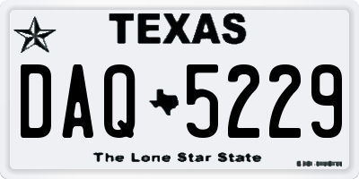 TX license plate DAQ5229