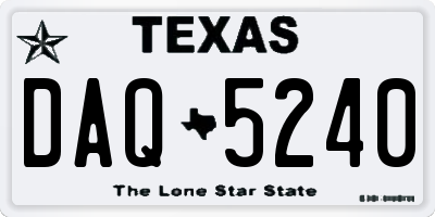 TX license plate DAQ5240