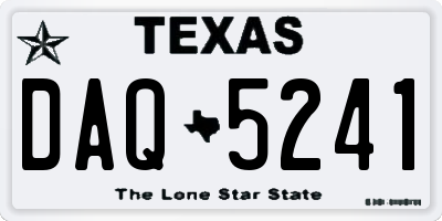 TX license plate DAQ5241