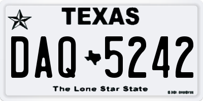 TX license plate DAQ5242
