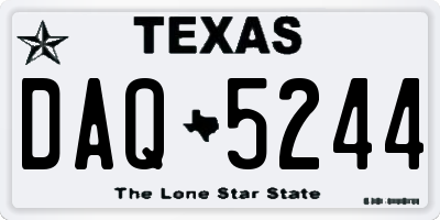 TX license plate DAQ5244