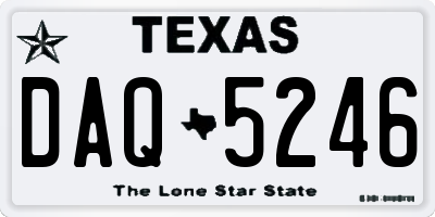 TX license plate DAQ5246