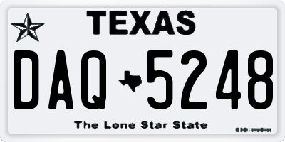 TX license plate DAQ5248