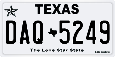 TX license plate DAQ5249