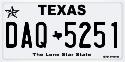 TX license plate DAQ5251