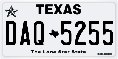 TX license plate DAQ5255