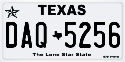 TX license plate DAQ5256