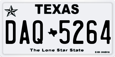 TX license plate DAQ5264