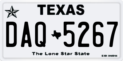 TX license plate DAQ5267