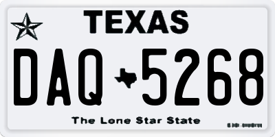 TX license plate DAQ5268
