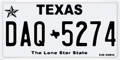 TX license plate DAQ5274