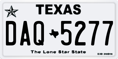 TX license plate DAQ5277