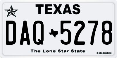 TX license plate DAQ5278