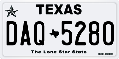 TX license plate DAQ5280