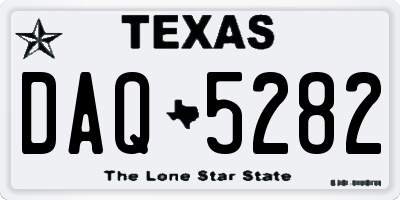 TX license plate DAQ5282
