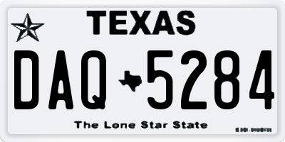 TX license plate DAQ5284