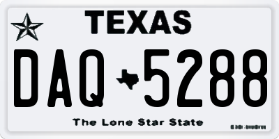 TX license plate DAQ5288