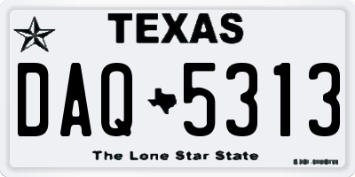 TX license plate DAQ5313