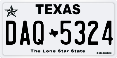 TX license plate DAQ5324