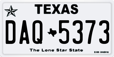 TX license plate DAQ5373