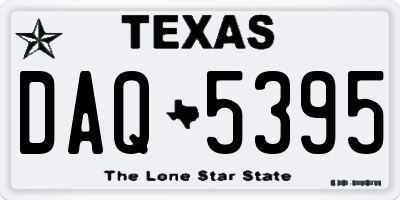 TX license plate DAQ5395