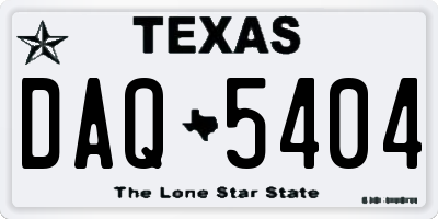 TX license plate DAQ5404