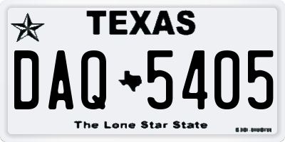 TX license plate DAQ5405