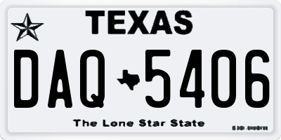 TX license plate DAQ5406