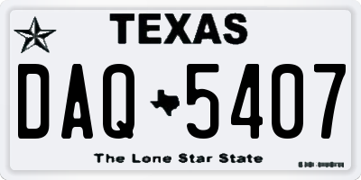 TX license plate DAQ5407