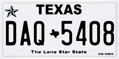 TX license plate DAQ5408