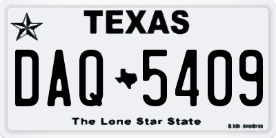 TX license plate DAQ5409