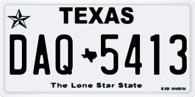 TX license plate DAQ5413