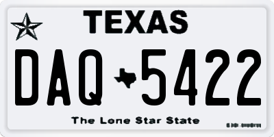 TX license plate DAQ5422